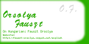 orsolya fauszt business card